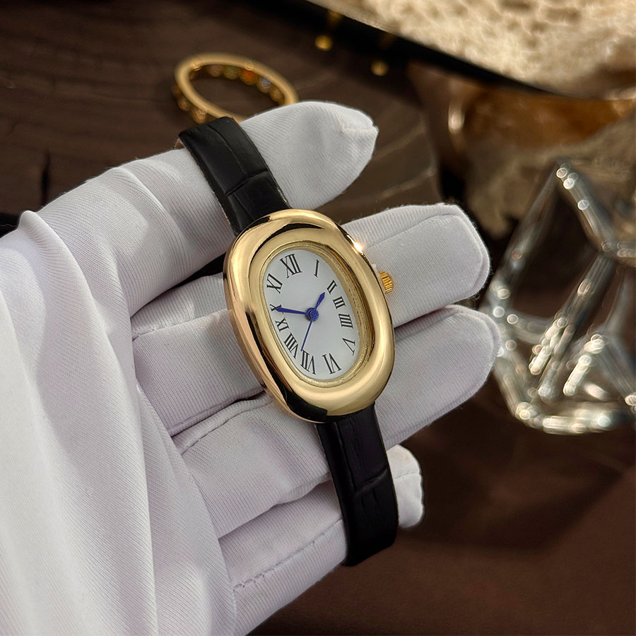 Jewelry Watches Women - レディース 新品 オーバルバスタブ 卵型 ベルト クォーツ時計