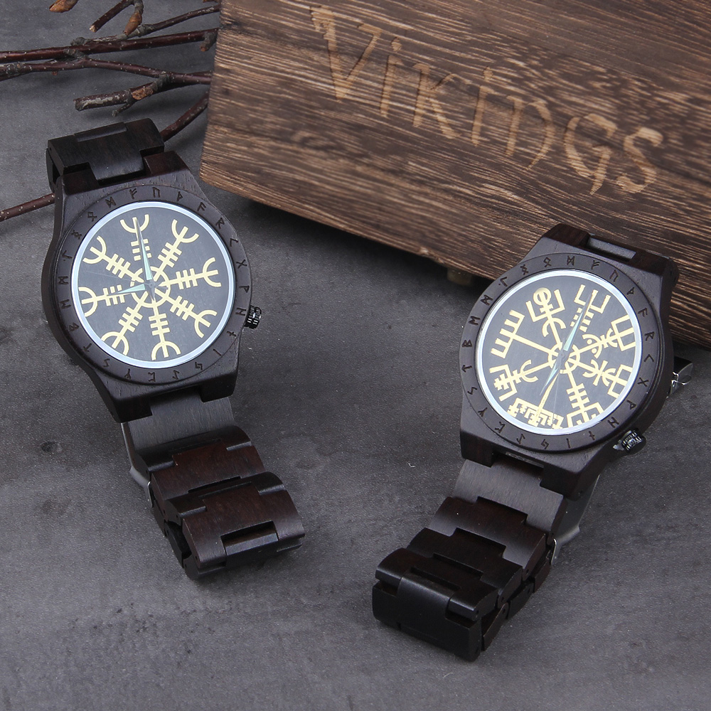 Jewelry Watches Women - 男性と女性のための手作りの木製時計,金のhelmを備えた宝石類の時計