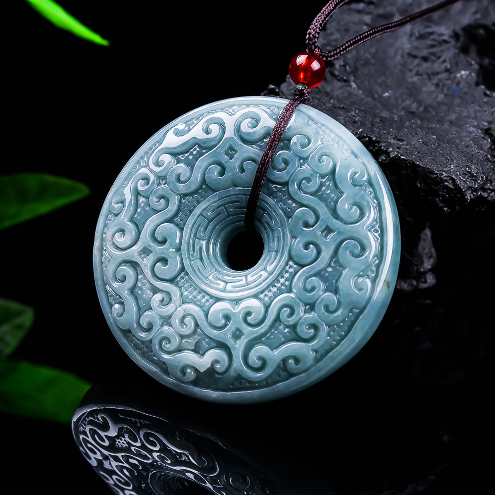 Jewelry & Watches Spółka Z Ograniczoną Odpowiedzialnością - 天然ビルマ翡翠フラワーペンダントネックレスヴィンテージデザイナージュエリー高級アクセサリー本物の翡翠のギフト女性のための