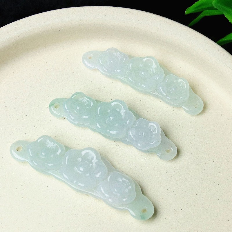 Jewelry & Watches Spółka Z Ograniczoną Odpowiedzialnością - 1pc 天然翡翠エメラルドフラワーハンドカード DIY アクセサリー高級ジュエリーファッションジュエリー絶妙なリアルチャームギフト女性男性