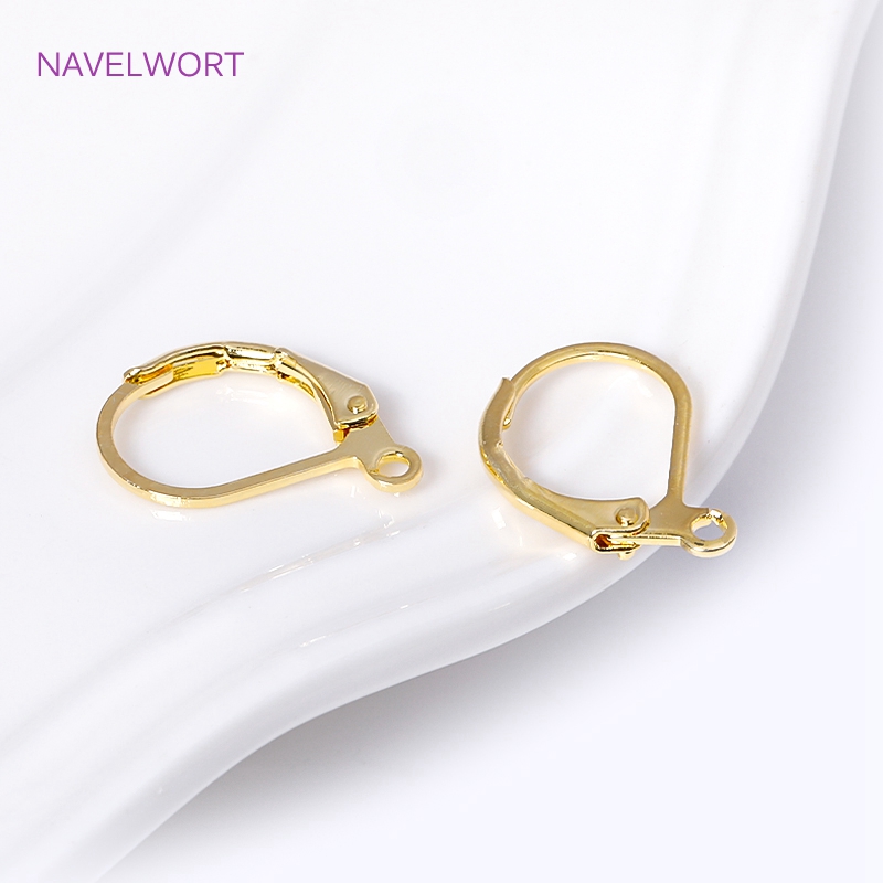 Hoop Earrings - ファッションフレンチイヤリングレバーバックイヤーワイヤー 18 K ゴールドメッキイヤリングフッククローズドリング付き DIY イヤリング作成アクセサリー