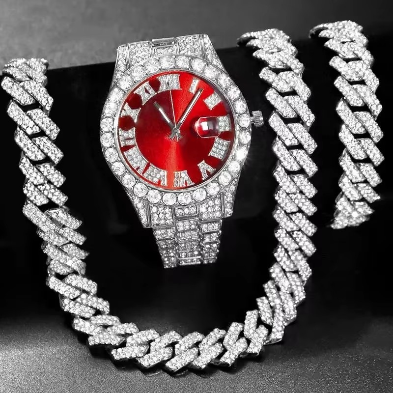 3/4 個のヒップホップアイスアウトメンズウォッチジュエリー - Icebox Jewelry Watches のレビューと価格