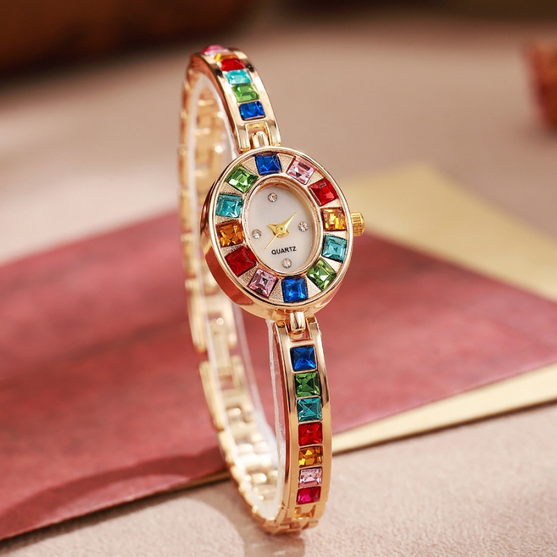 ドロップシッピング女性クォーツ時計新ファッションレインボーラ - Jewelry Watches Women のレビューと価格