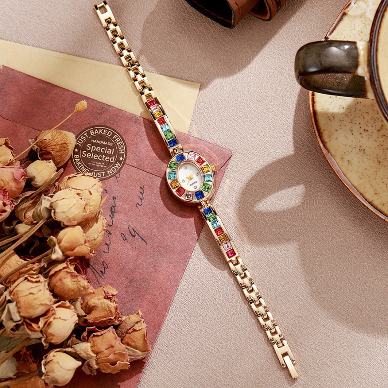 ドロップシッピング女性クォーツ時計新ファッションレインボーラ - Jewelry Watches Women のレビューと価格