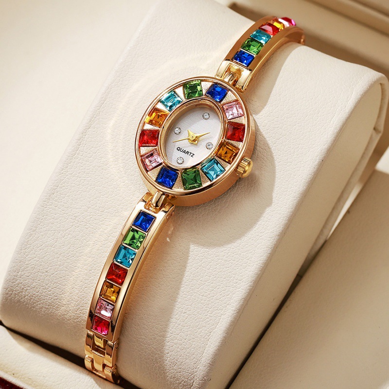 ドロップシッピング女性クォーツ時計新ファッションレインボーラ - Jewelry Watches Women のレビューと価格