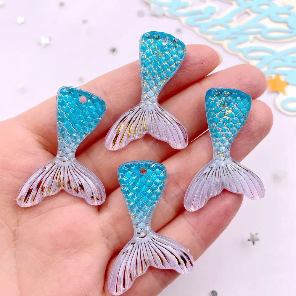 10 個グリッターカラフルな樹脂マーメイドテールフラットバッ - Paradise Jewelry & Watches Llc のレビューと価格