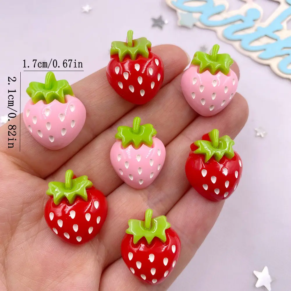 10 個樹脂かわいいカラフルな漫画イチゴヒラタ石の装飾スクラ - Paradise Jewelry & Watches Llc のレビューと価格