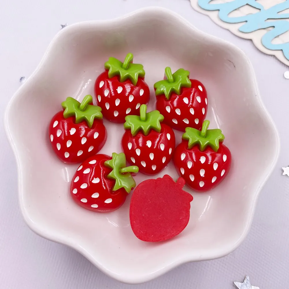 10 個樹脂かわいいカラフルな漫画イチゴヒラタ石の装飾スクラ - Paradise Jewelry & Watches Llc のレビューと価格