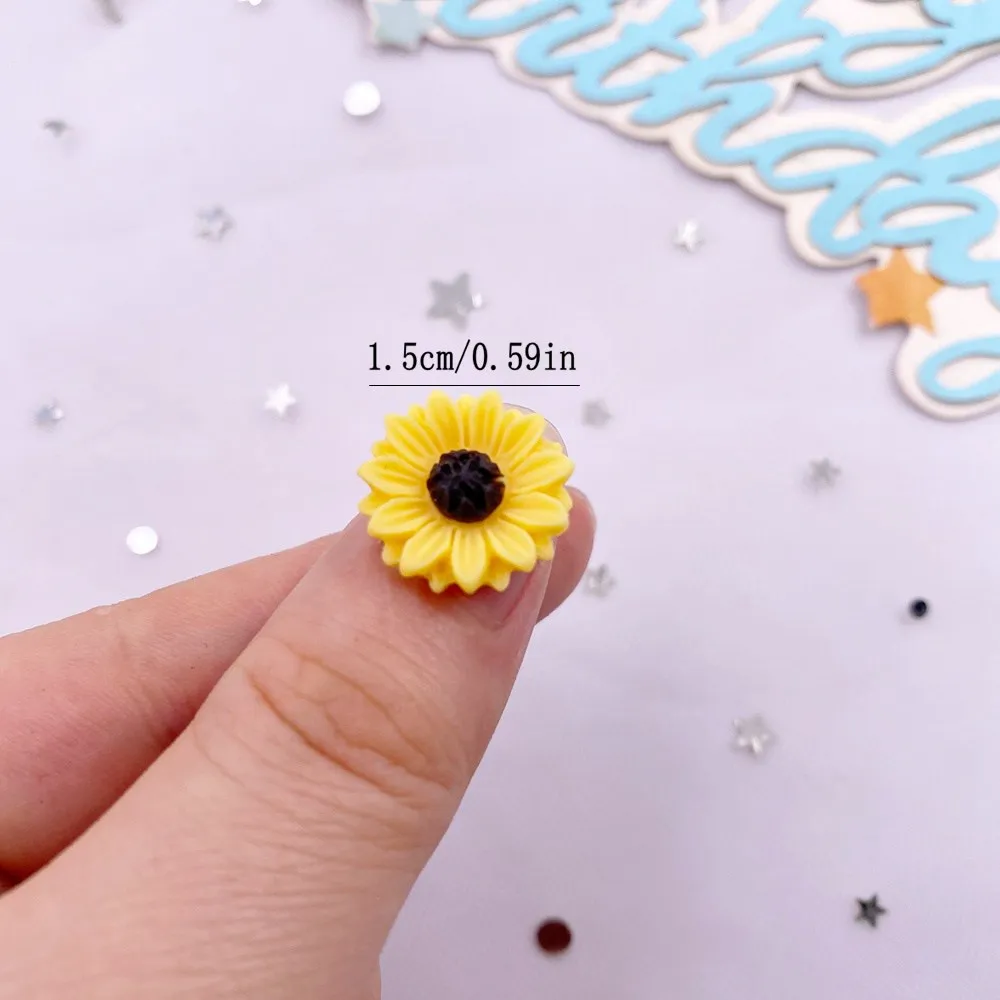 カラフルなヒマワリの形の樹脂石,宝石の置物,スクラップブック - Paradise Jewelry & Watches Llc のレビューと価格