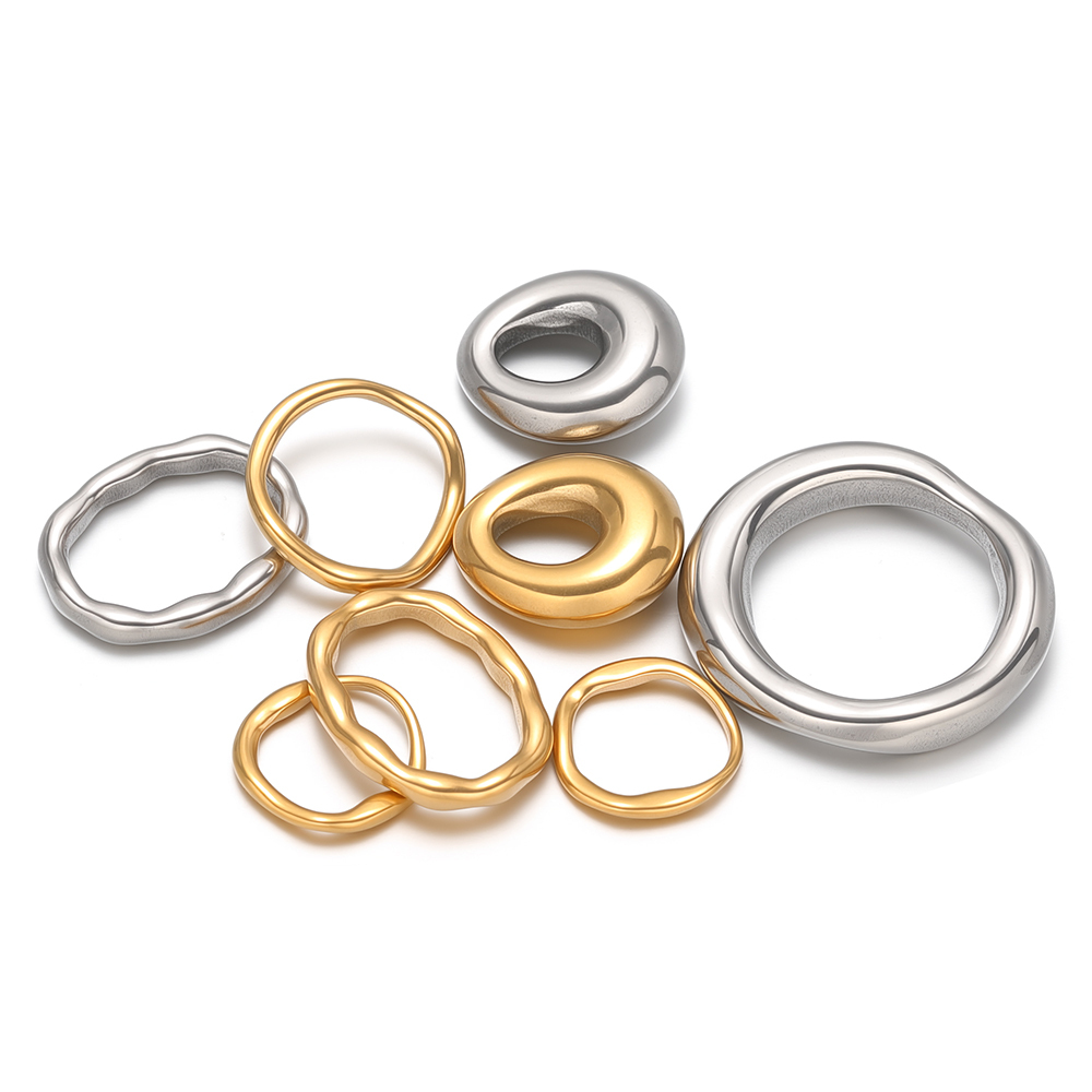 5個のステンレス鋼製ラウンドオーバルチャームコネクター、ネッ - Hoop Earrings のレビューと価格