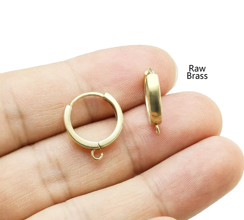 10個の真鍮イヤーフープ、レバーバックイヤリングフック、イヤ - Hoop Earrings のレビューと価格