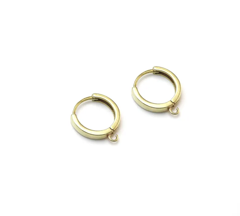 10個の真鍮イヤーフープ、レバーバックイヤリングフック、イヤ - Hoop Earrings のレビューと価格