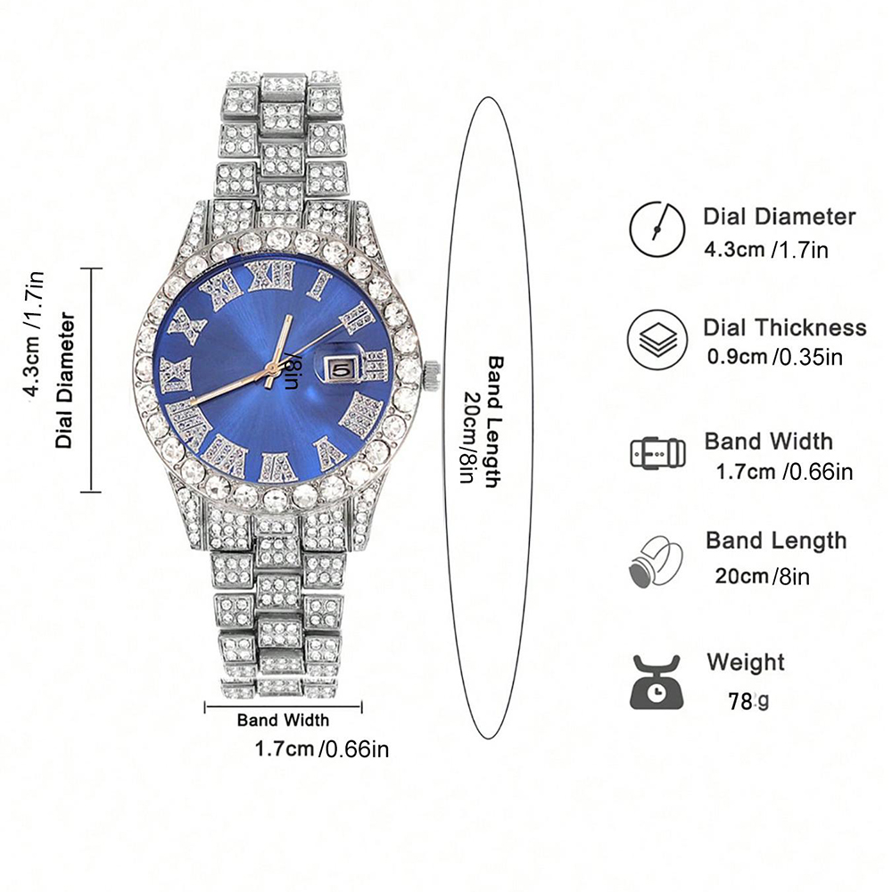 15mmヒップホップキューバンリンクチェーンセット（ボックス - Icebox Jewelry Watches のレビューと価格