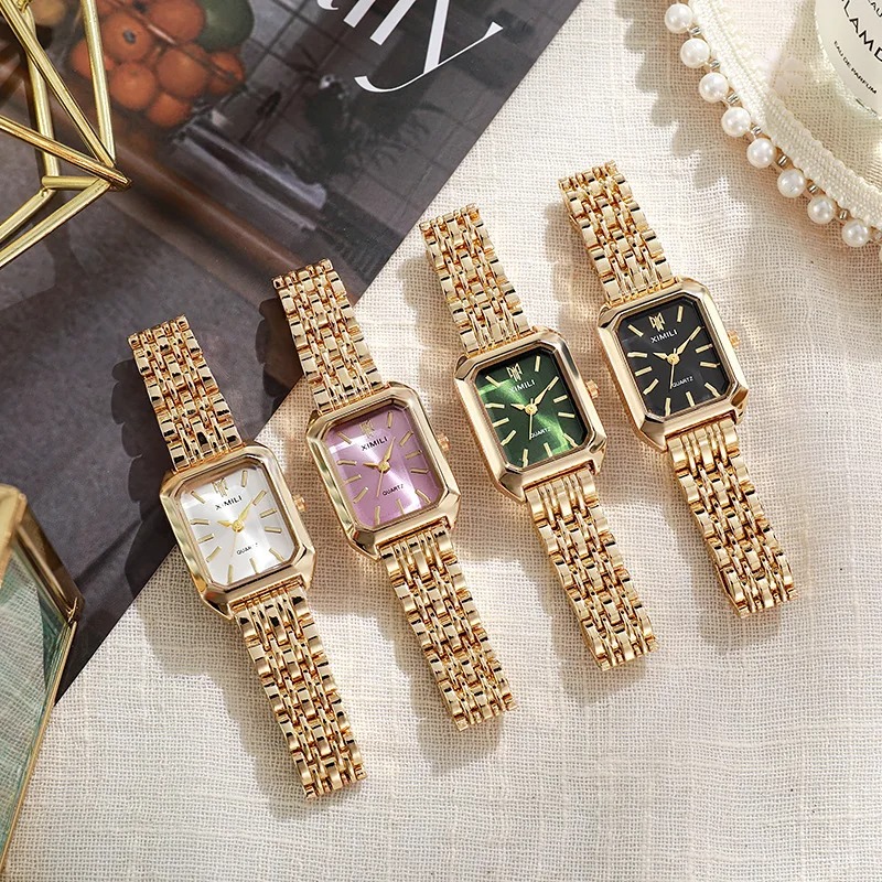 ブランド女性ステンレススチールストラップクォーツ時計スクエア - Jewelry Watches Women のレビューと価格