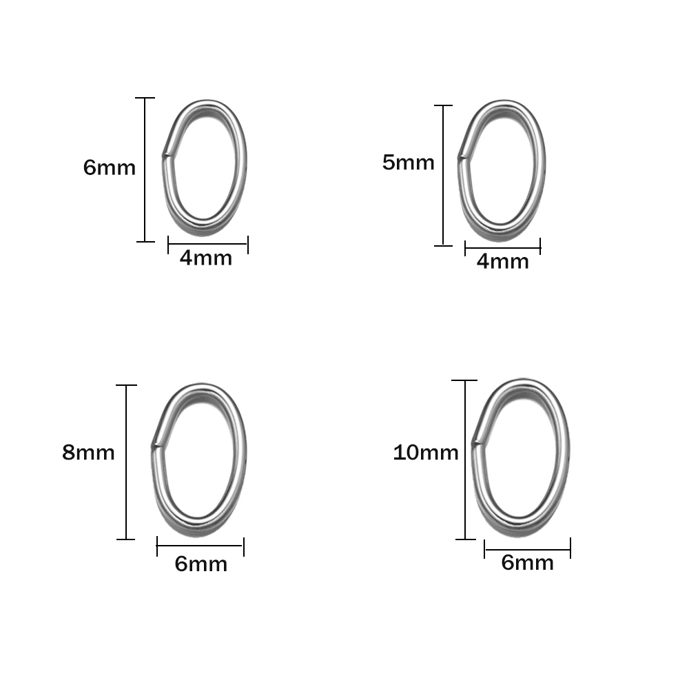 50 個 3 色ステンレス鋼オーバルオープンジャンプリングコ - Hoop Earrings のレビューと価格