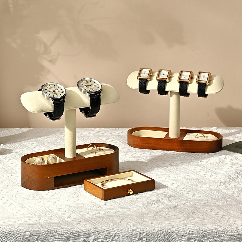 Oirlv 無垢材時計オーガナイザー棚 T バー時計ホルダー - Jewelry Box Watches Bracelets のレビューと価格