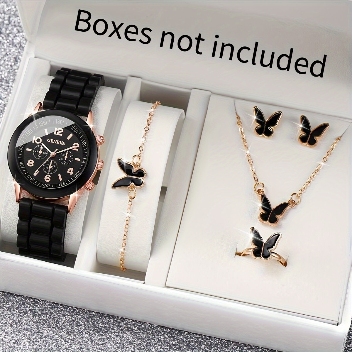 女性用シリコンバンド,クォーツ時計,カジュアル,バタフライジ - Jewelry Box Watches Bracelets のレビューと価格