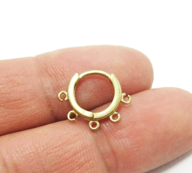 10個の真鍮イヤーフープ、ループ付きレバーバックイヤリング、 - Hoop Earrings のレビューと価格