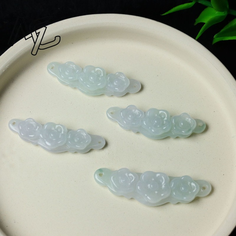 1pc 天然翡翠エメラルドフラワーハンドカード DIY アク - Jewelry & Watches Spółka Z Ograniczoną Odpowiedzialnością のレビューと価格