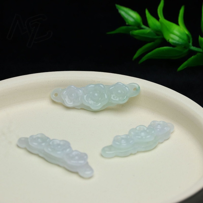 1pc 天然翡翠エメラルドフラワーハンドカード DIY アク - Jewelry & Watches Spółka Z Ograniczoną Odpowiedzialnością のレビューと価格