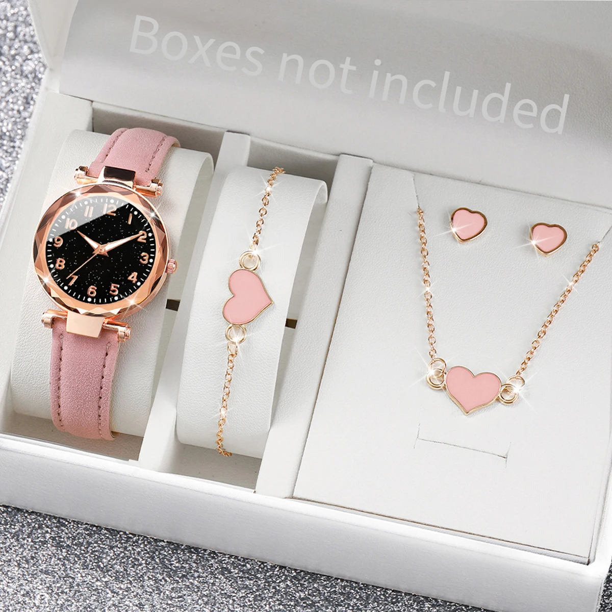 5/6 個のファッション女性用腕時計カジュアルレザーバンドク - Jewelry Box Watches Bracelets のレビューと価格