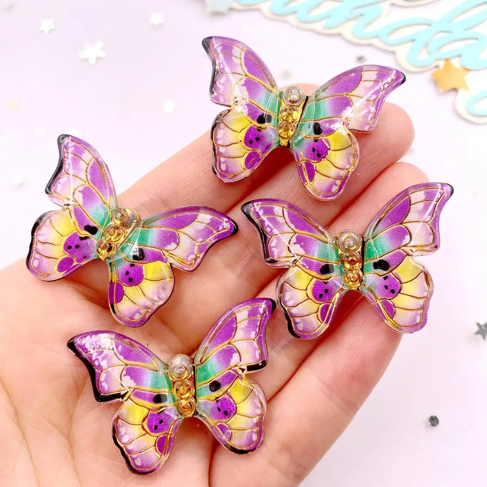 10 個カラフルな美しい蝶の置物ヒラタラインストーン 1 穴 - Paradise Jewelry & Watches Llc のレビューと価格