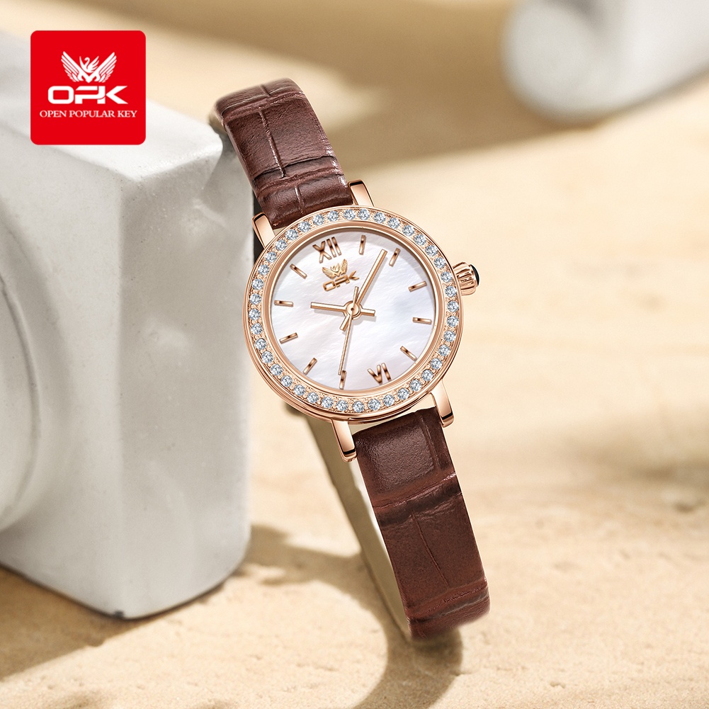 OPK 6063 ライト高級腕時計女性用小さなラウンドダイヤ - Jewelry Watches Women のレビューと価格