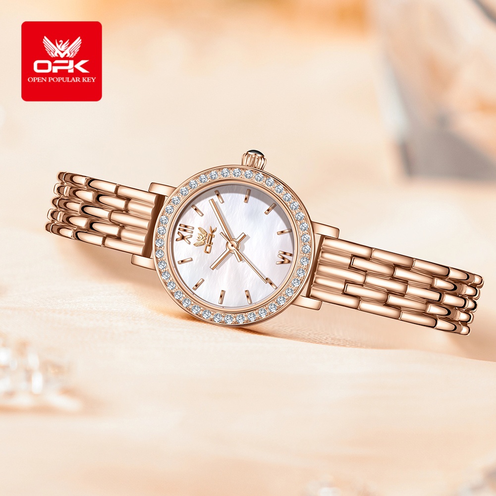 OPK 6063 ライト高級腕時計女性用小さなラウンドダイヤ - Jewelry Watches Women のレビューと価格