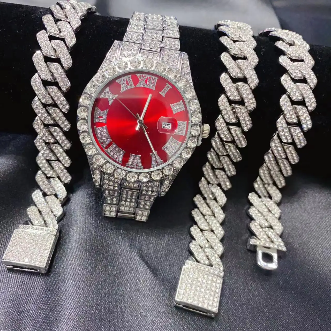 メンズ向け3点セット ヒップホップカレンダー ラグジュアリー - Icebox Jewelry Watches のレビューと価格