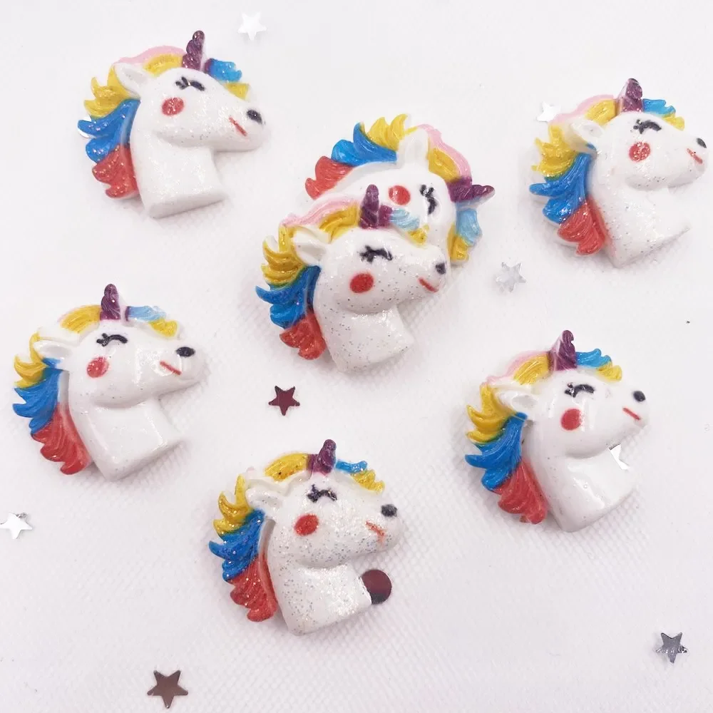カワイイ-絵画樹脂のユニコーン,20個,カラフルなキラキラの - Paradise Jewelry & Watches Llc のレビューと価格