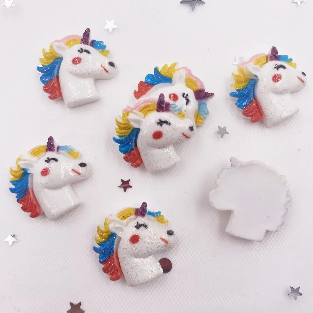 カワイイ-絵画樹脂のユニコーン,20個,カラフルなキラキラの - Paradise Jewelry & Watches Llc のレビューと価格