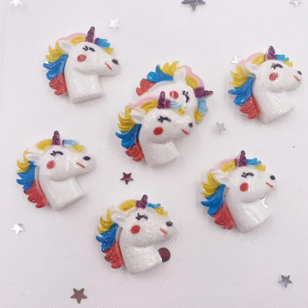 カワイイ-絵画樹脂のユニコーン,20個,カラフルなキラキラの - Paradise Jewelry & Watches Llc のレビューと価格